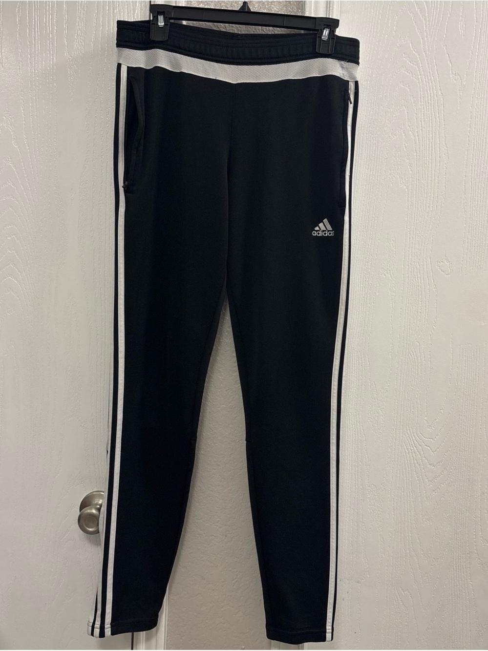 adidas Black Joggers with White Side Stripes